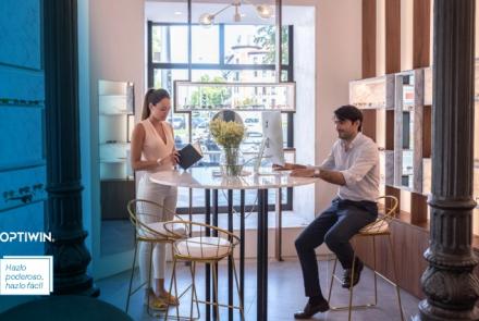 Boutique, ópticas, exclusivas, concepto
